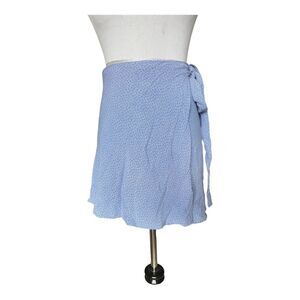 Brandy Melville‎ Womens Genevieve Wrap Mini Skirt Size XS/S Blue Floral Flowy OS